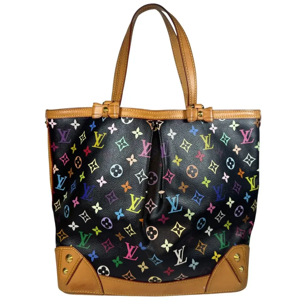 Louis Vuitton Murakami Sharleen Bag MM Multicolor Monogram tote Vintage Noir LV - Picture 1 of 15